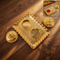 Kumkum Holder – Elegant Golden Floral Pooja Accessories