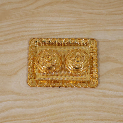 Elegant gold kumkum holder, perfect for gifting during religious events