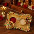 Kumkum Holder – Elegant Meenakari Floral Design for Pooja