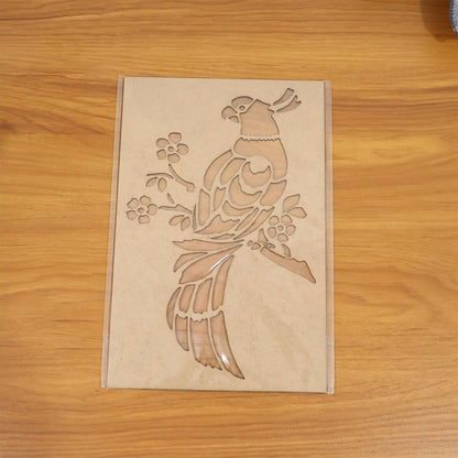 Portable MDF Rangoli Stencil Decorative Bird Design | Reusable Floor Rangoli