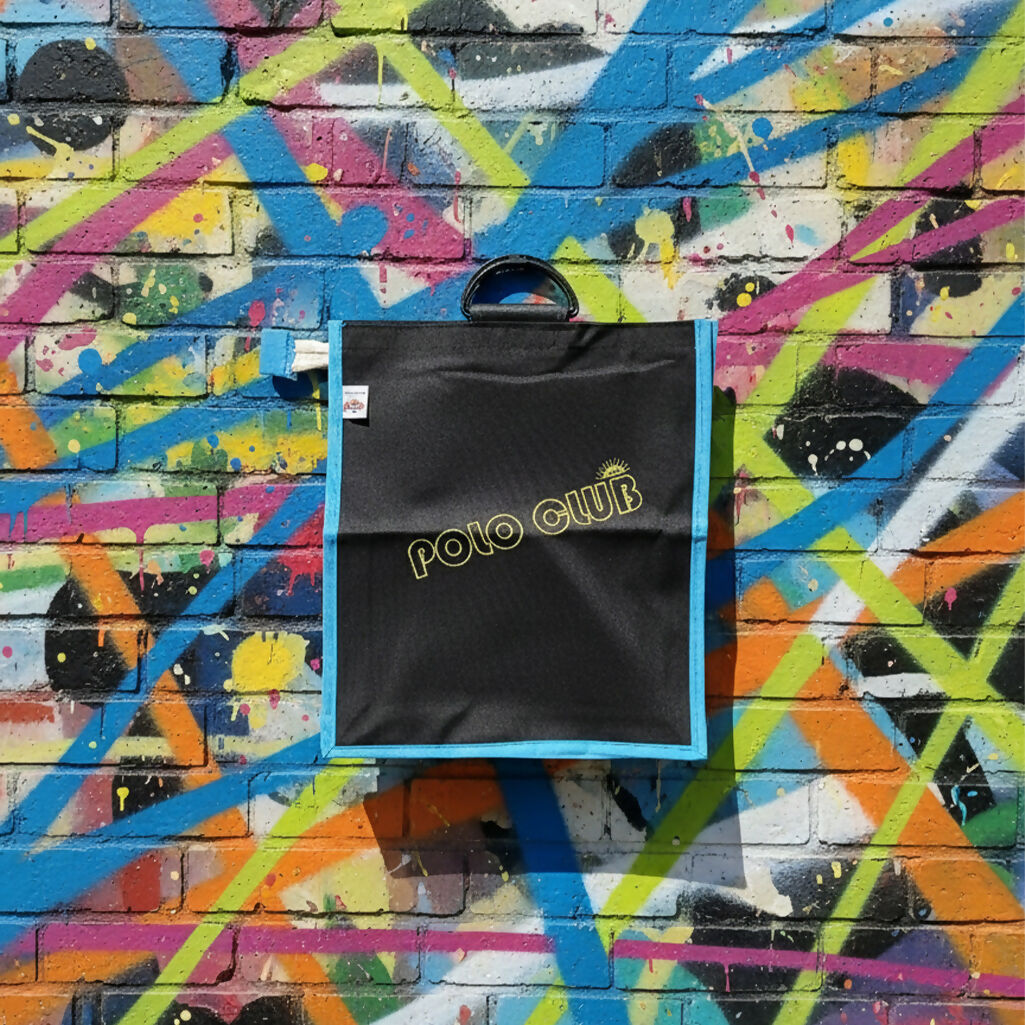 Polo Club Reusable Shopping Bag – Multicolor Tote with Multicolor Trim & Handle