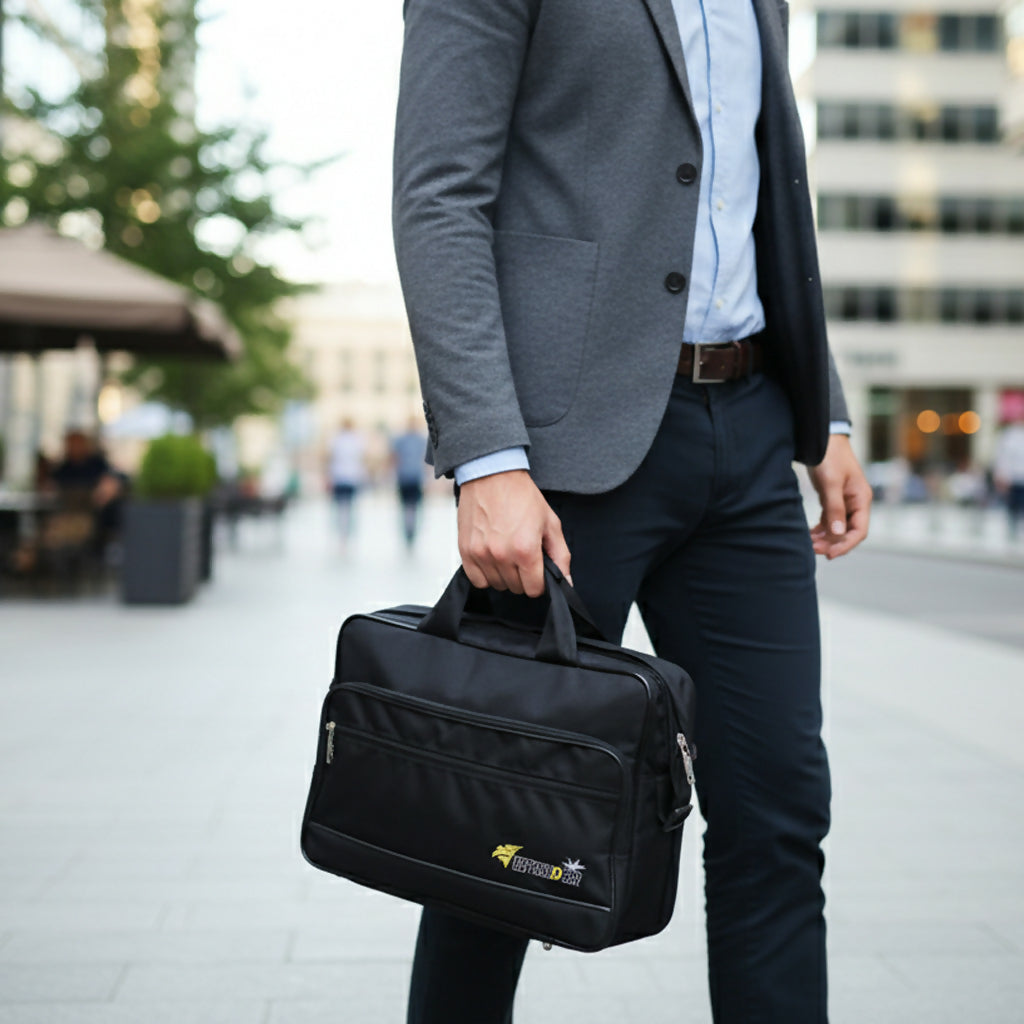 Defender Laptop Bag 15.5 Inch – Office Laptop Briefcase with Shoulder Strap (Black)