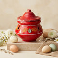 Handcrafted Red Decorative Matki Kalash with Lid for Pooja and Home Decor Gift Set