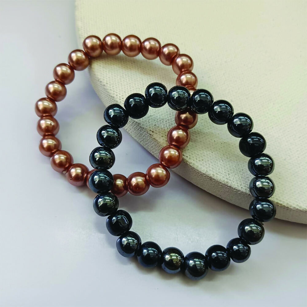 Black & Gold Combo Bracelet worn on wrist