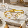 Eternal Bloom Botanical Kada Bracelet – Feminine Charm & Elegance