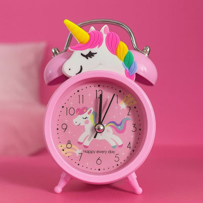 Pink Unicorn Twin Bell Alarm Clock for Kids Bedroom & Study Table