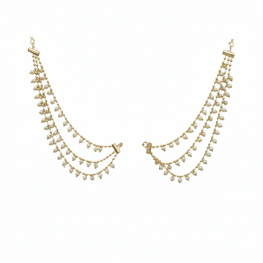 White pearl Kaan Chain displayed on a white background