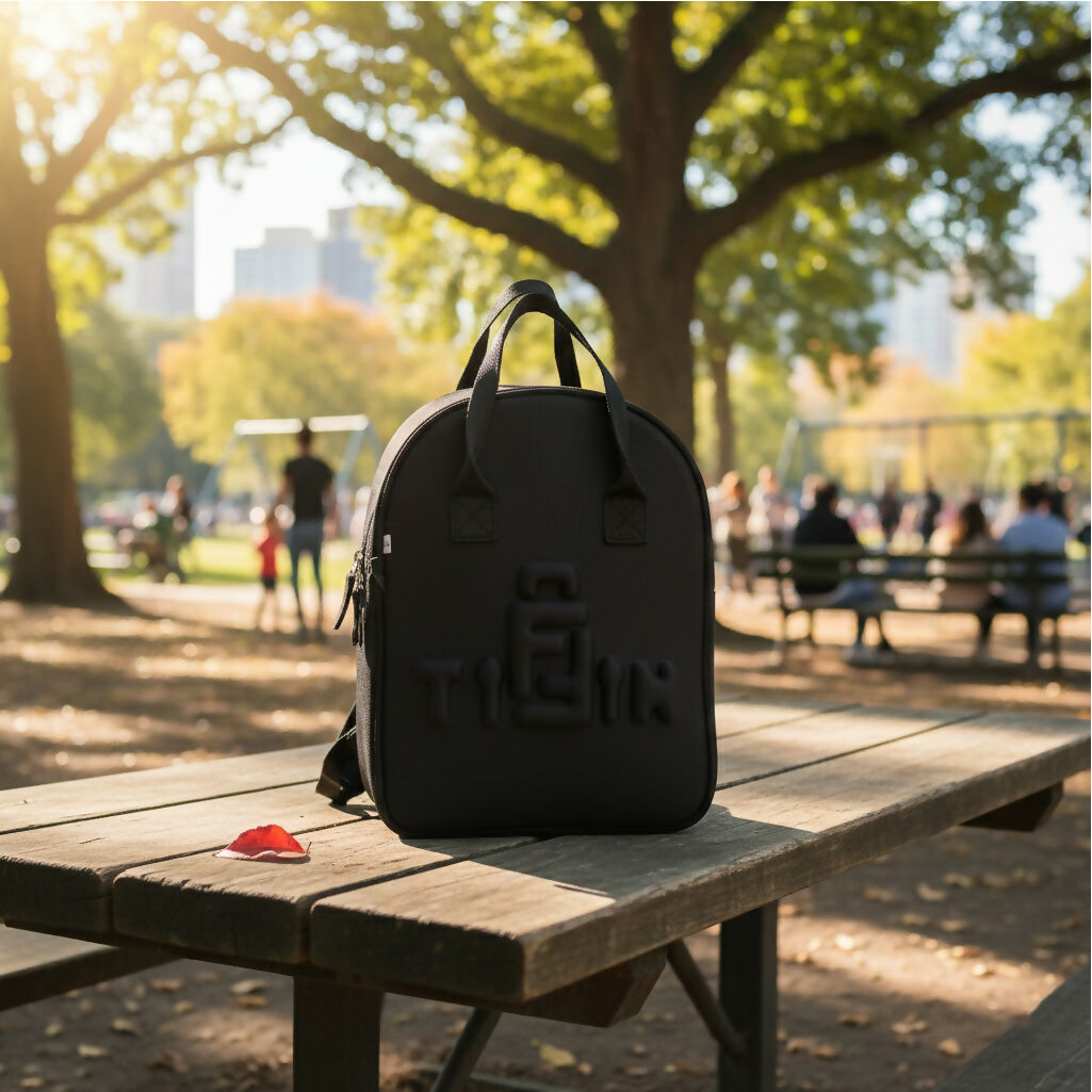 Premium Black Tiffin Bag – Stylish & Durable Lunch Carry Bag for Office, School & Travel