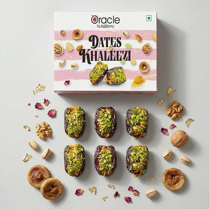 Oracle Dates Khaleezi – Premium Stuffed Dates with Nuts, Pista & Honey Notes (100Gm)