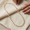Traditional White Pearl Mala for Women Gold Tone Beaded Ethnic Jewe...