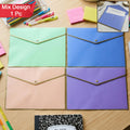 Pastel Document Folder – Elegant Gold Border & Secure Snap Closure