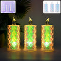 LED Flameless Candle Lights – Set of 3 Crystal Decorative Lights