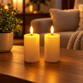 Smooth Pillar Flameless LED Candle for Table and Home Decor (2 Pc)