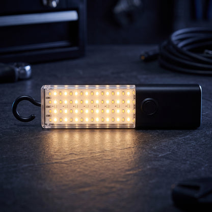 LED Rechargeable Working Lamp with Hanging Hook for Camping Garage (1 Pc)