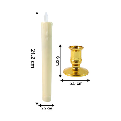 Set of 2 LED Flameless Taper Candles