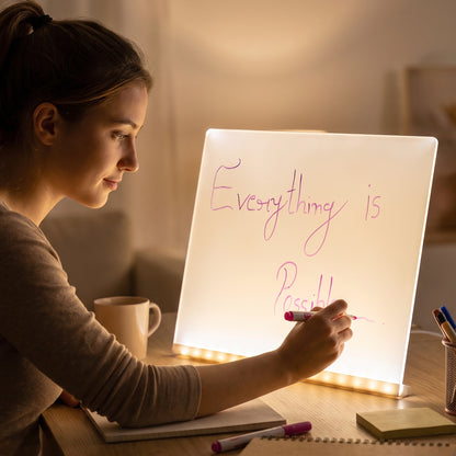 LED Illuminated Drawing Writing Board with 7 Color Markers (1 Set)