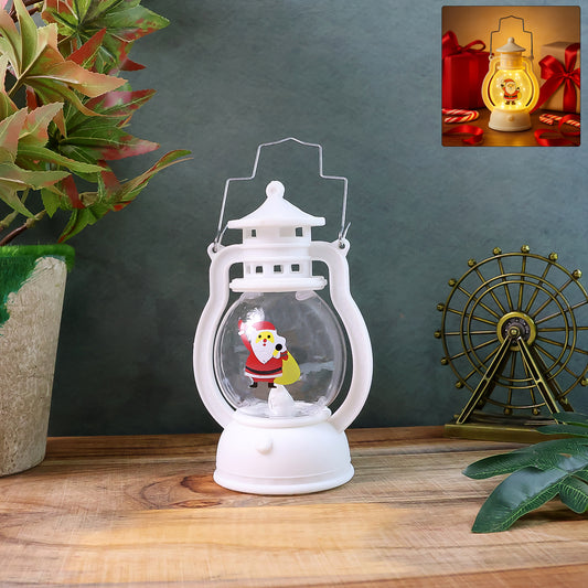 Mini LED Decorative Lantern with Santa Figurine & Handle (1 Pc)