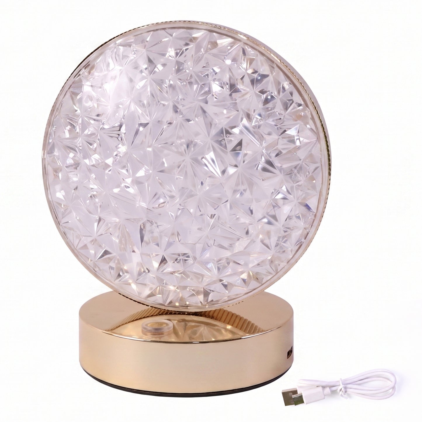 Crystal table lamp glow