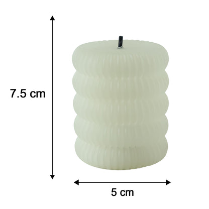 Decorative Flameless LED Candle Set Ribbed Pillar Warm Glow Light (12 Pc)