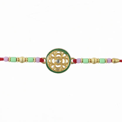 Elegant and soft thread Rakhi design