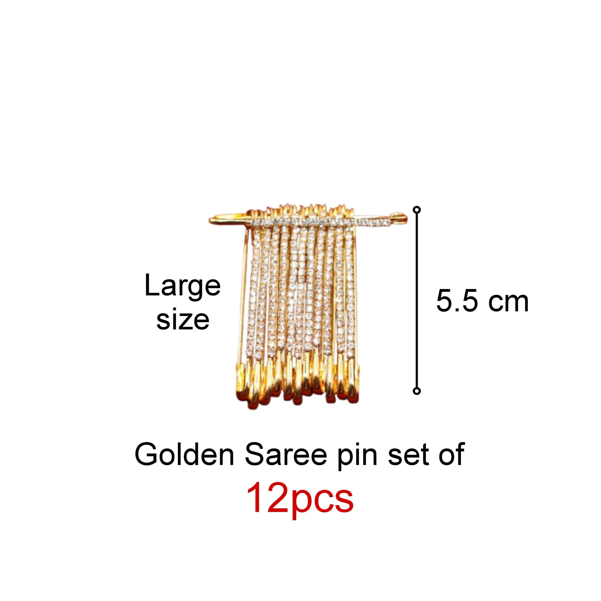 Gold Crystal Dangle Saree Pin Brooch - Chic Rhinestone Cascade Pin