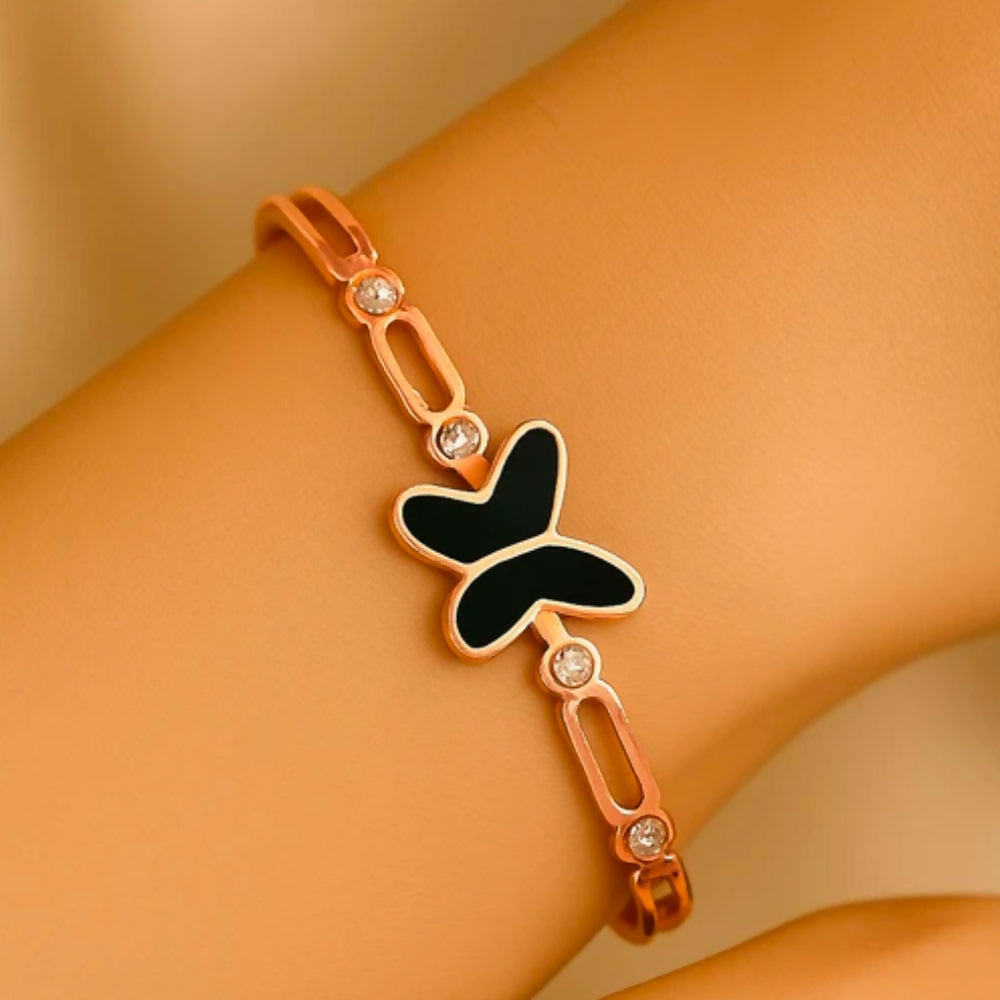 Stainless Steel Rose Gold Plated Kada Bracelet For Girls And Women