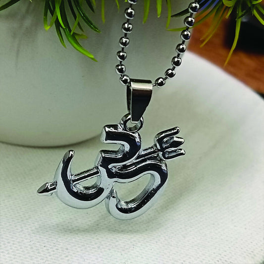 Sprititual Om and trishul Chain Pendnet