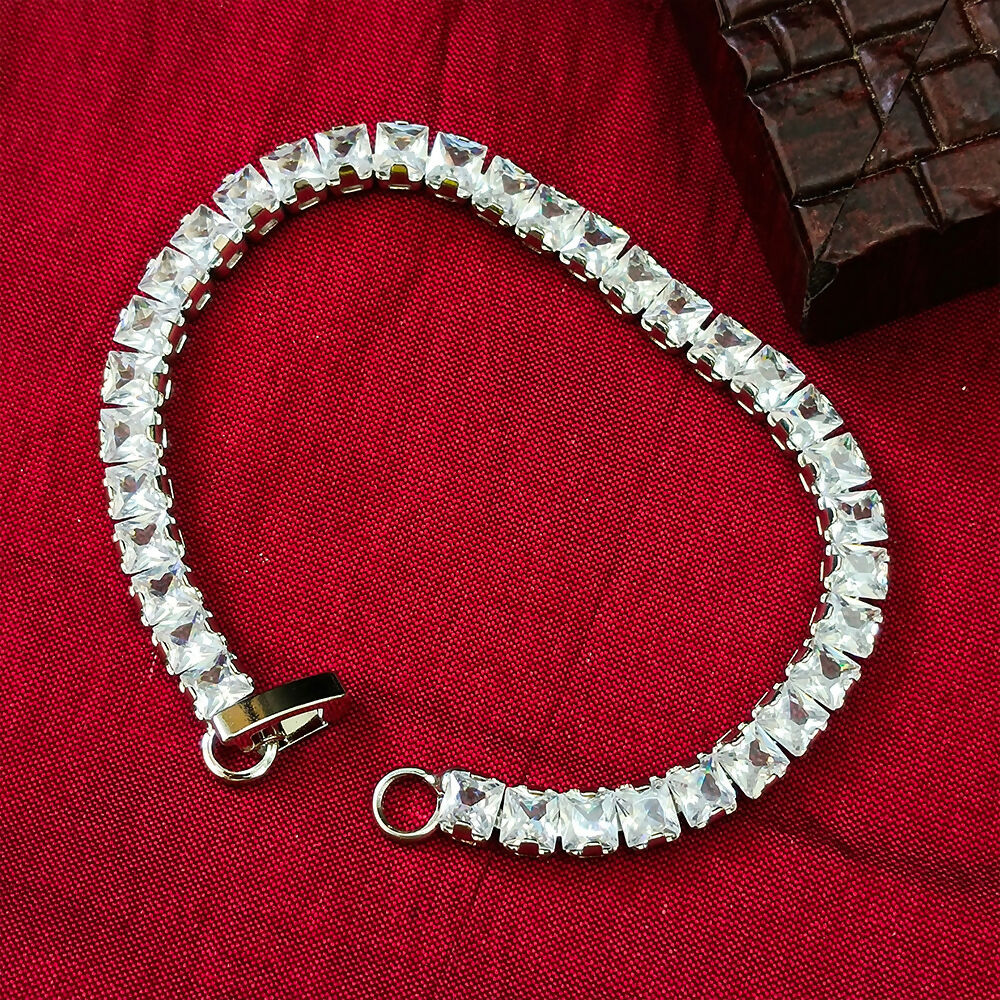 Silver Plated Ad Stone Bracelet