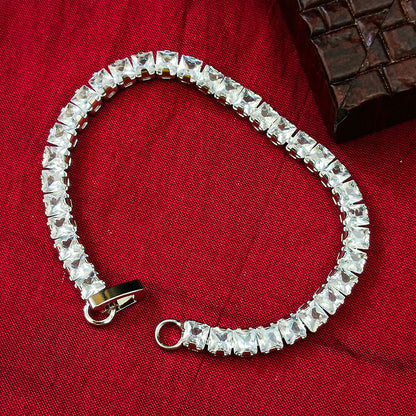 Silver Plated Ad Stone Bracelet