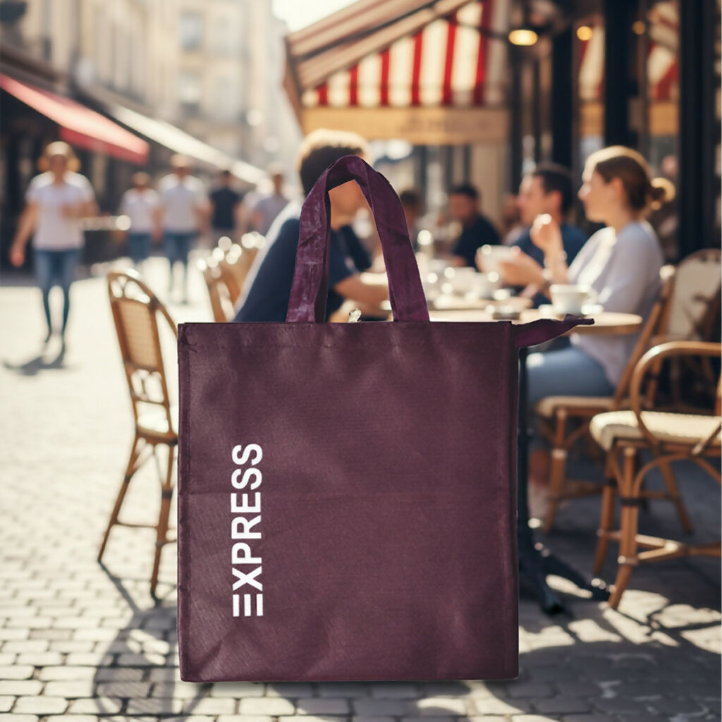 Express reusable Shopping Bag – Multicolor Tote with Handles, Heavy-Duty Eco Grocery Bag for Daily Use, Durable Fabric, Foldable and Recyclable