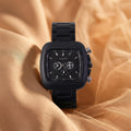 Men's Matte Black Square Dial Watch – Modern & Stylish Design