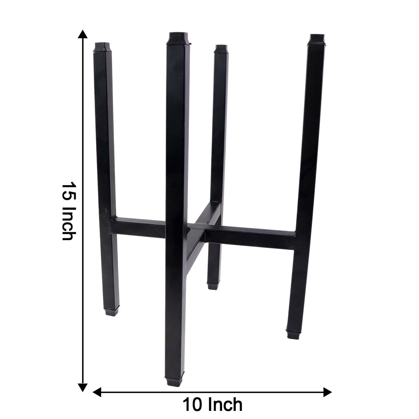 Modern Metal Floor Plant Stand for Indoor Home & Living Room Décor (10x10x15 Inch)