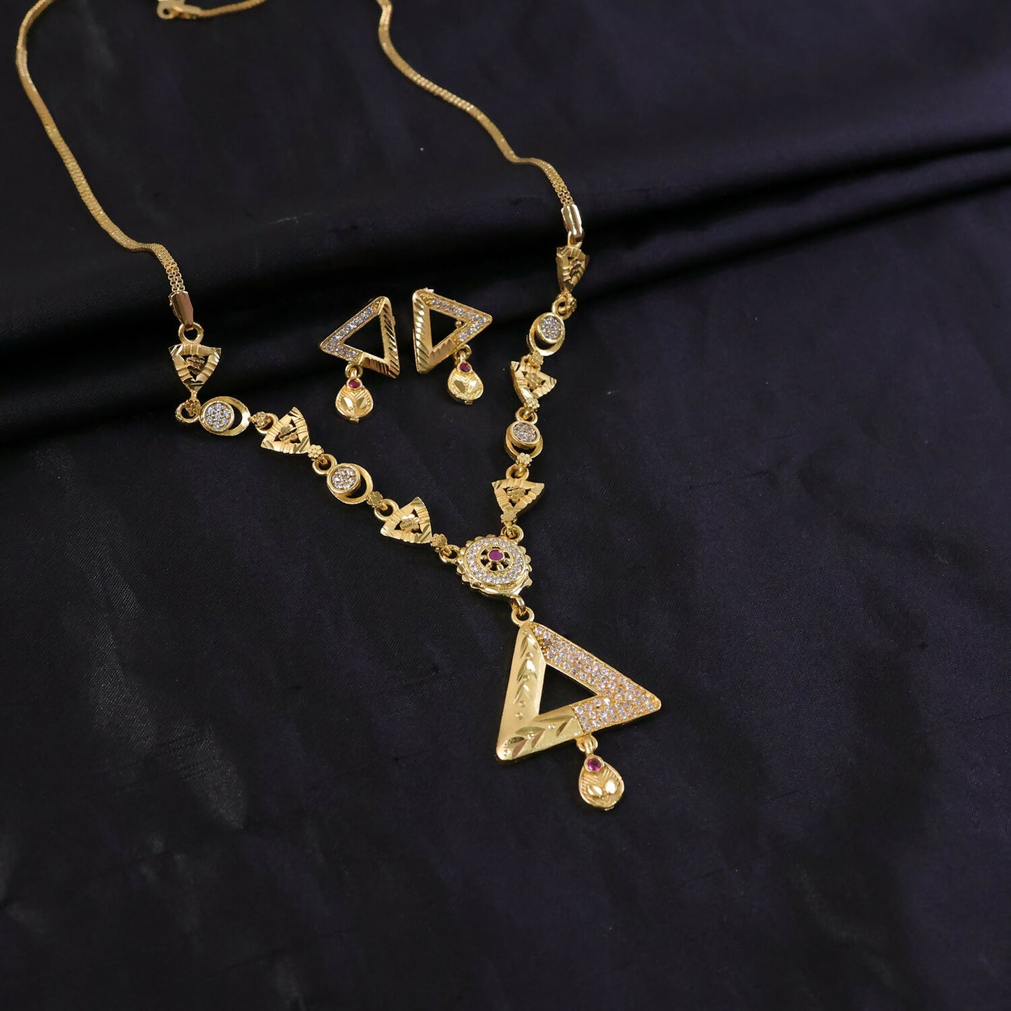 Royal Blossom Necklace Set with Elegant Floral Design for Women Festive Wear