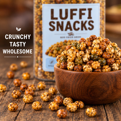 Luffi Snacks Premium Light Crunchy Wholesome Roasted Anytime Snack Mix Jar (450g)