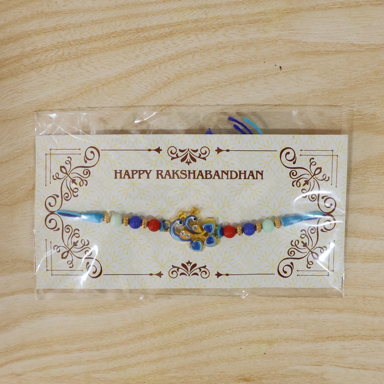 Traditional and stylish Twin Peacock Rakhi for brother