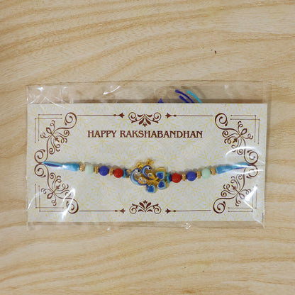 Traditional and stylish Twin Peacock Rakhi for brother