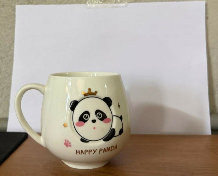 Cute Panda Ceramic Coffee Mug, Cartoon Printed Tea Cup