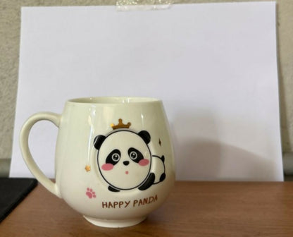 Cute Panda Ceramic Coffee Mug, Cartoon Printed Tea Cup