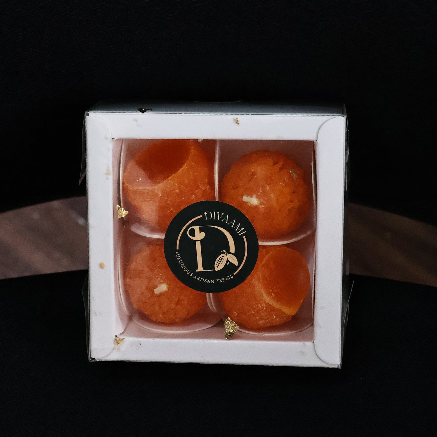 Laddu Shaped Decorative Wax Candles (4 Pc / Set)