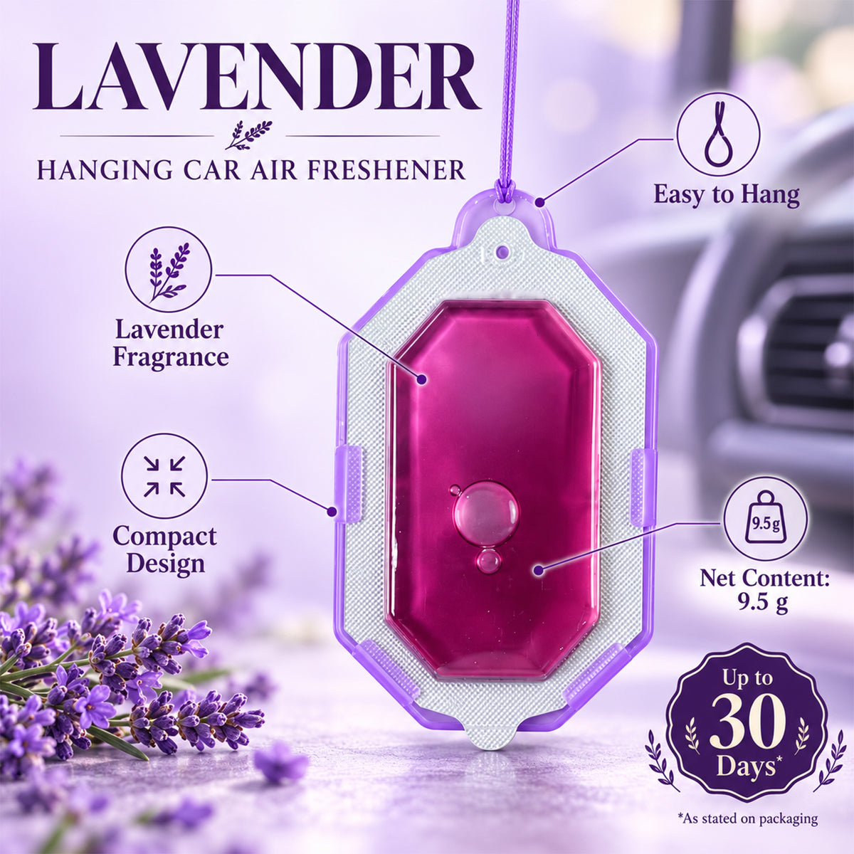 Overview of hanging bathroom air freshener.