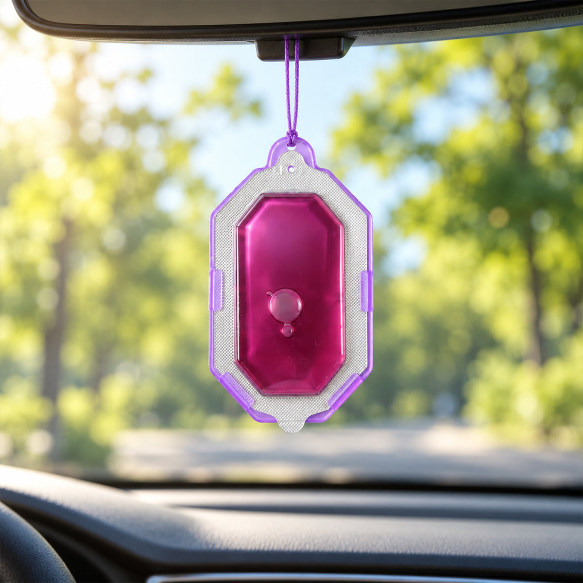 Close-up of hanging bathroom air freshener.