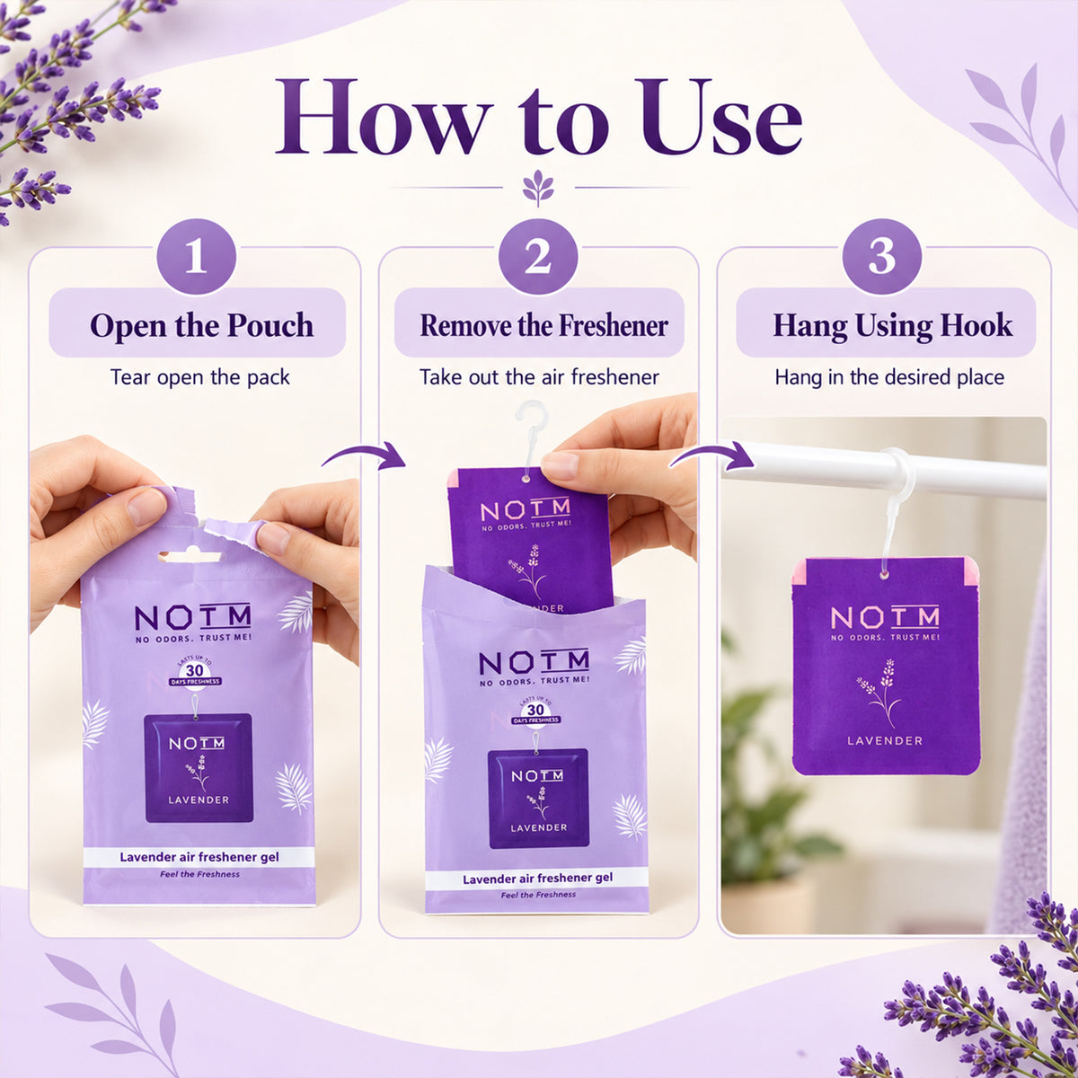Lavender Hanging Air Freshener Gel – Long-lasting floral fragrance