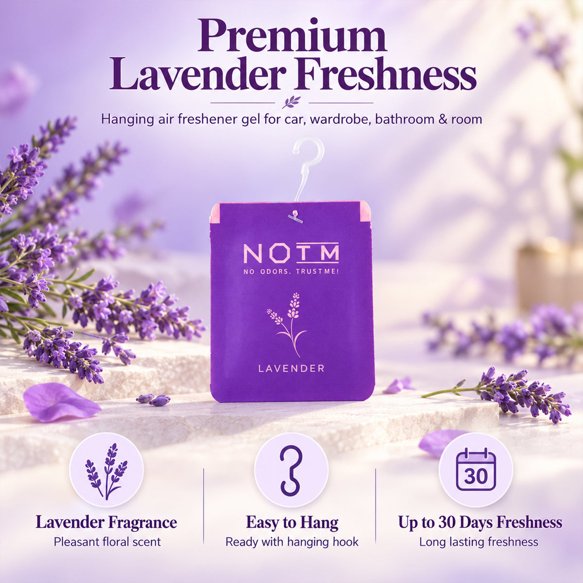 Lavender Hanging Air Freshener Gel – Long-lasting floral fragrance