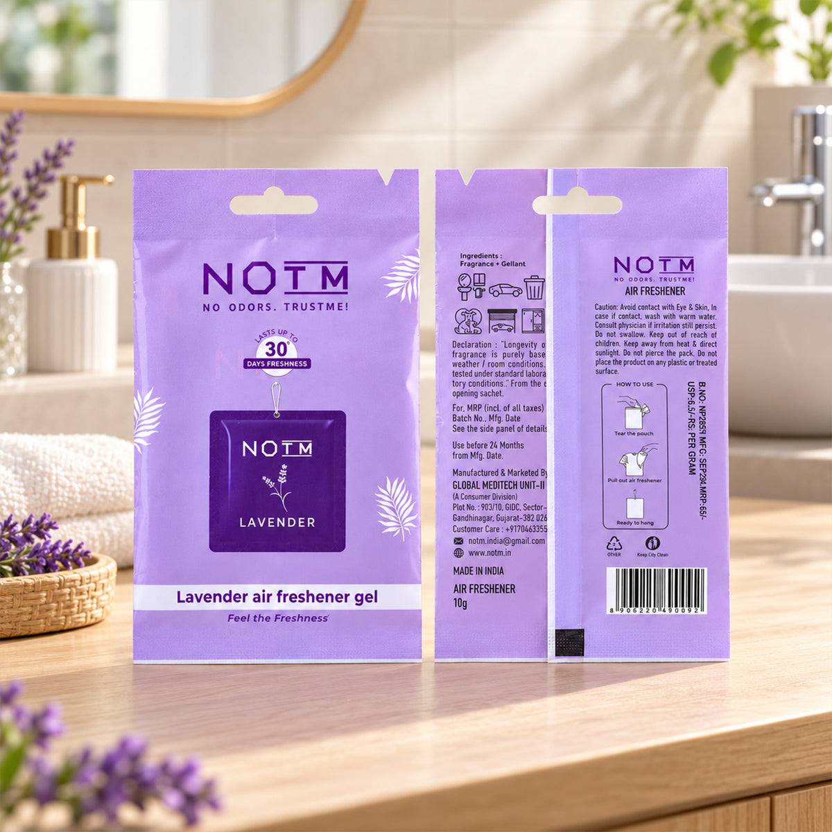 Lavender Hanging Air Freshener Gel – Long-lasting floral fragrance