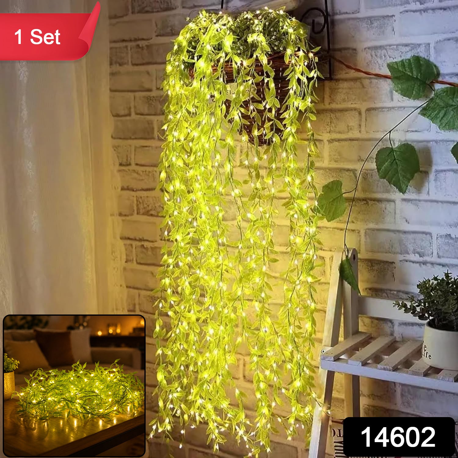 LED Leaf String Light – 3 Meter Decorative Green Vine Lighting