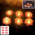 Lotus Shaped LED Flameless Candles – Set of 6 Decorative Lights