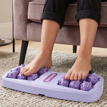 Manual Plastic Roller Foot Massager with Acupressure Nodes for Both Feet (1 Pc)