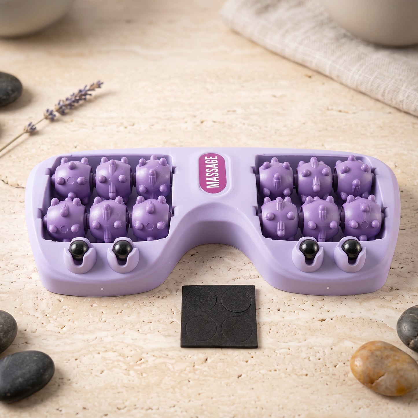 Manual Plastic Roller Foot Massager with Acupressure Nodes for Both Feet (1 Pc)