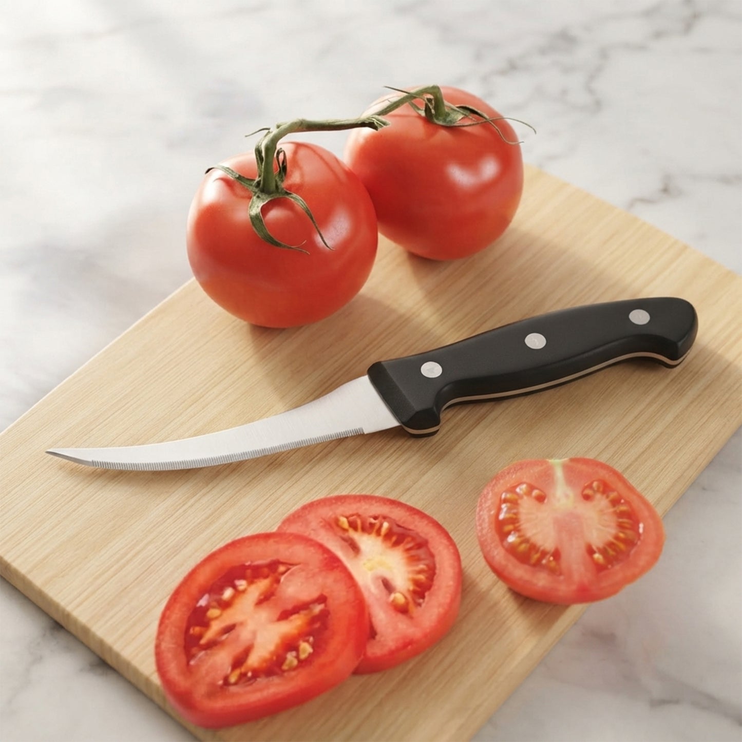 Apex Serrated Lemon Knife with Curved Blade and Riveted Handle (1 Pc)