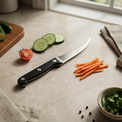 Apex Serrated Lemon Knife with Curved Blade and Riveted Handle (1 Pc)